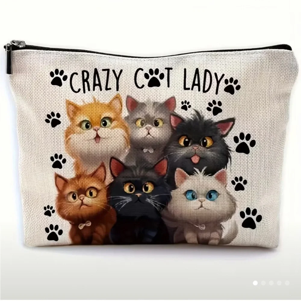 Crazy Cat Lady Cosmetic Makeup Bag